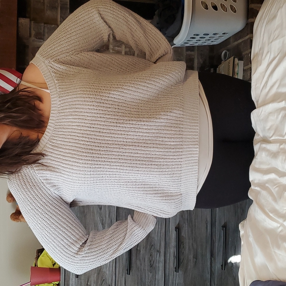 Loose off the shoulder knit sweater